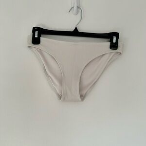 Aerie White Ribbed Swimsuit Bottoms